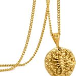 Speroto Zodiac Necklace for Men Women, Stainless Steel 12 Constellation Mens Necklace, Horoscope Astrology Embossed Zodiac Pendant Necklace, Ideal Gifts for Men Women Teens - Scorpio Products for men