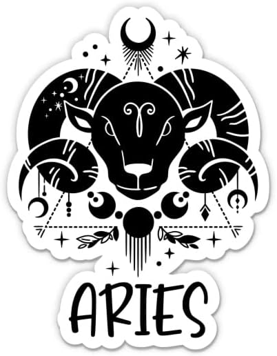 Aries Zodiac Sign Sticker - 3" Laptop Sticker - Waterproof Vinyl for Car, Phone, Water Bottle - Aries Decal - Aries Sticker for men