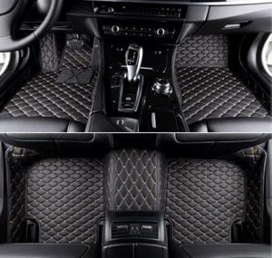 Custom Car Floor Mats for 99.99% Sedan SUV Sports Car Men Women Protection Full Coverage Pads Anti-Slip Leather Floor Lining All Weather Car Floor Mats (Black Gold) - Virgo Car Floor Mat for men