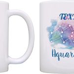 Aquarius New Age Gifts For Men Personalized Zodiac Sign Aquarius Watercolors 2 Pack Customized 11oz Ceramic Coffee Mug Set - Aquarius Mug for men