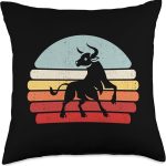 Vintage Zodiac Sign Taurus Throw Pillow - Taurus Pillow for men