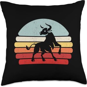 Vintage Zodiac Sign Taurus Throw Pillow - Taurus Pillow for men