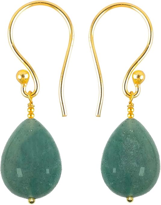 Gemstone Pear Cab Earrings… - Aries Earrings for men