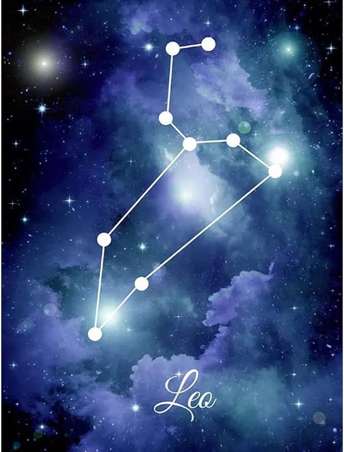 Full Round Drill Leo Zodiac Sign Diamond Art Painting Art Kits for Adults Beginners Paint with Gem Crystal Home Wall Decor 12x16 Inch - Leo Canvas for men