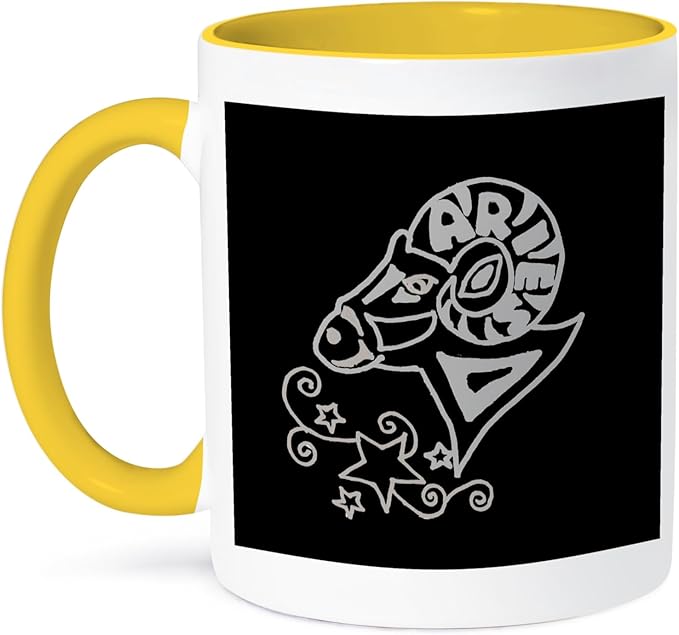 3dRose Coffee Mug, Size - 15oz - Zodiac Aries Ram Original Astrology Sign Art Zodiac - funny coffee cup gift - Aries Mug for men