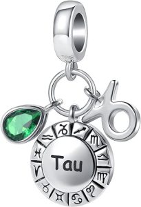 Taurus Zodiac Sign Teardrop Birthstone Birthday Charm Constellation Bead for Pandora Bracelet - Taurus for men
