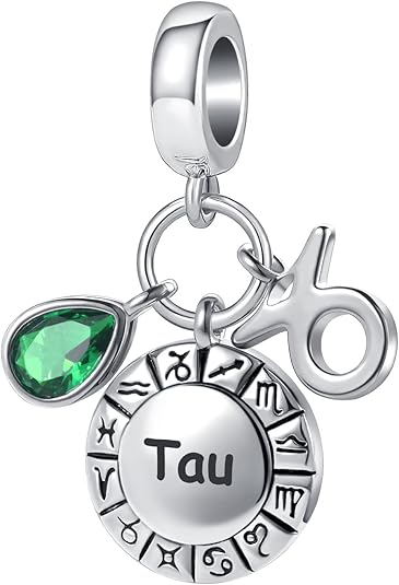 Taurus Zodiac Sign Teardrop Birthstone Birthday Charm Constellation Bead for Pandora Bracelet - Taurus for men