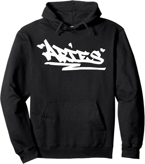 Aries Graffiti Zodiac Hip Hop Horoscope Star Sign Pullover Hoodie - Aries Hoodie for men