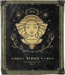 Premium Design Virgo Zodiac Blanket Horoscope Design, Gift for Friends and Family for Birthday, Anniversary, Christmas, House Warming Gift, Super Soft, Silky Smooth Light Weight Warm Bed Blanket - Virgo Blanket for men