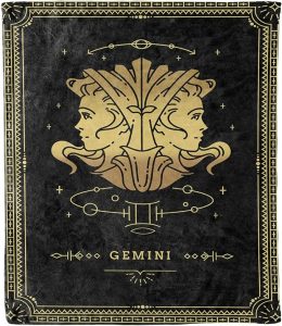 Premium Design Gemini Zodiac Blanket Horoscope Design, Gift for Friends and Family for Birthday, Christmas, Anniversary, House Warming Gift, Super Soft, Silky Smooth Light Weight Warm Bed Blanket - Gemini Blanket for men