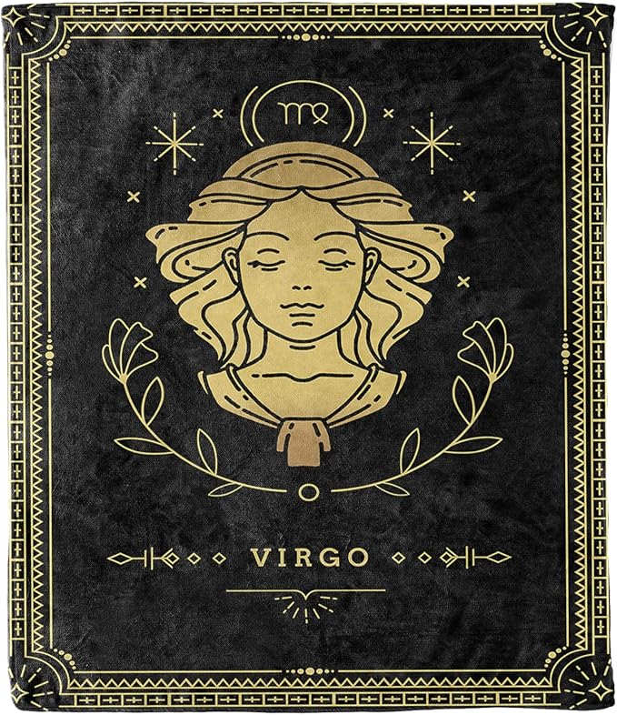 Virgo Zodiac Blanket Horoscope Design, Gift for Friends and Family for Birthday, Anniversary, Christmas, House Warming Gift, Soft Warm & Cozy Zodiac Sign Beddings, Made in USA - Virgo Blanket for men
