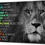 Motivational Canvas Positive Affirmation Wall Art Inspirational Office Lion Wall Art Poster Quotes Success Canvas Artwork Picture Print Framed for Home Office Living Room Gym Wall Decor[18''W X 12''H] - Leo Canvas for men