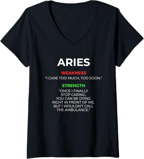 Womens Funny Aries Facts Saying Astrology Horoscope Birthday V-Neck T-Shirt - Aries T-Shirt for men