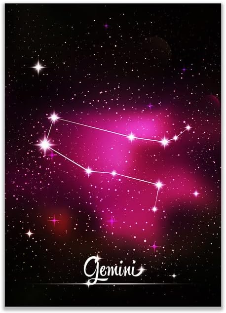 Diamond Art Painting Zodiac Gemini Star Signs Full Round Drill Embroidery Craft Art Kit Decoration Sets Mosaic Cross Stitch Kit DIY Paint of Rhinestones Diamond for Home Wall Decor 12x16Inch - Gemini Canvas for men