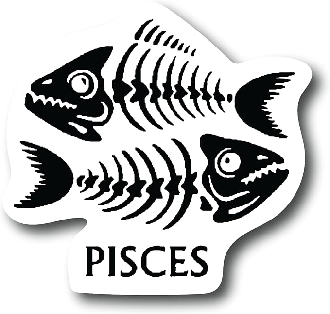 Pisces 3 Inch Waterproof Decal Sticker Zodiac Astrology Signs Horoscope Chakra Creepy Skeleton Gothic Goth Grunge Halloween Castle Skull Animal Karma Ouija Spooky Tarot Oracle Palm Psychic Birth Month CS1448-2PK - Aries Sticker for men