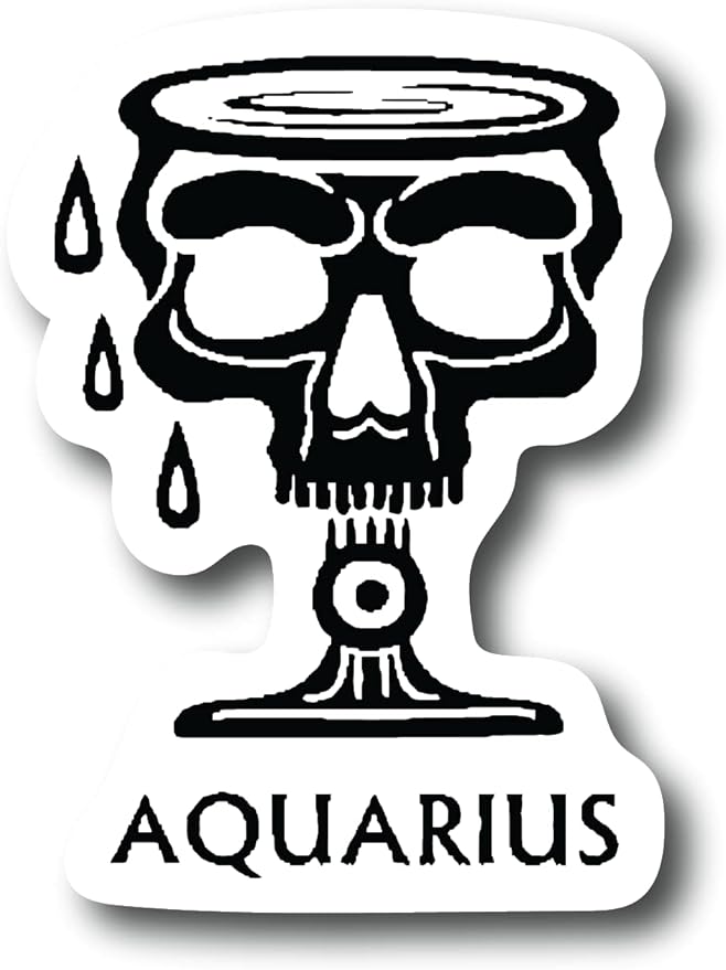 Aquarius 3 Inch Waterproof Decal Sticker Zodiac Astrology Signs Horoscope Chakra Creepy Skeleton Gothic Goth Grunge Halloween Castle Skull Animal Karma Ouija Spooky Tarot Oracle Palm Psychic Birth Month CS1441-2PK - Aries Sticker for men