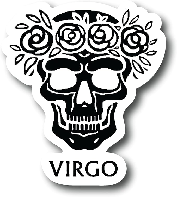 Virgo 3 Inch Waterproof Decal Sticker Zodiac Astrology Signs Horoscope Chakra Creepy Skeleton Gothic Goth Grunge Halloween Castle Skull Animal Karma Ouija Spooky Tarot Oracle Palm Psychic Birth Month CS1452-2PK - Aries Sticker for men