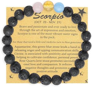 Spiritual Crystal Beads Zodiac Bracelet for Women Horoscope Jewelry Birthday Gift - Scorpio Products for men