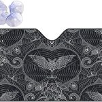 Funny Car Windshield Sun Shade，Halloween Gothic-Bats Sun Visor Shield Cover Blocks Uv Rays，Hippie Car Accessory,Protector for SUV Truck Front Window 27.5 X 51 Inch - Aries Car Ornament for men