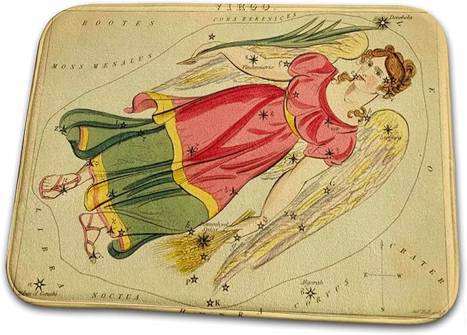 3dRose Print of Vintage Virgo Astrological Sign - Bathroom Bath Rug Mats (rug-205088-1) - Virgo Car Floor Mat for men