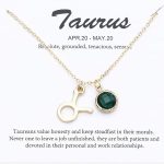 14k Gold Plated Zodiac Birthstone Crystal Pendant Necklace, Horoscope Sign Charm Necklace for Women Birthday Gift - Taurus Products for men