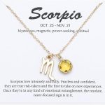 14k Gold Plated Zodiac Birthstone Crystal Pendant Necklace, Horoscope Sign Charm Necklace for Women Birthday Gift - Scorpio Products for men