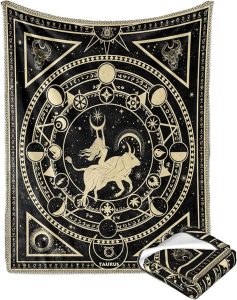 Taurus Zodiac Blanket, Taurus Zodiac Gifts for Women Moon Constellation Throw Blanket Astrology Decor Witchy Gothic Soft Blanket 60"X50" - Taurus Products for men