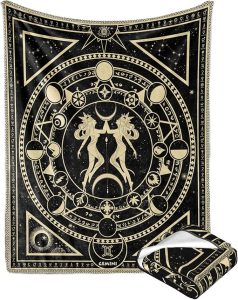 Gemini Zodiac Blanket, Gemini Gifts for Women Moon Constellation Astrology Witchy Throw Blanket 60"X50" - Gemini Blanket for men