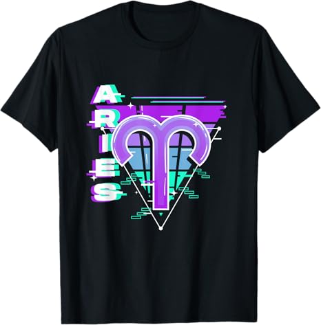 Aries Zodiac Sign Vaporwave Aesthetics 80s 90s for Men Women T-Shirt - Aries T-Shirt for men