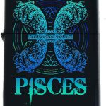 Zodiac Signs, Horoscope Symbols, Astrology Icons Collection s Infinity Black Matt Windproof Lighters! (Pisces) - Christmas, Halloween & Valentines Day Gift - Pisces for men