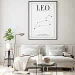 Leo Zodiac Print Wall Art Home Decor Canvas, Astrology Star Sign Canvas, Zodiac Printable Art Canvas, Leo Zodiac Gift For Friend Canvas - Leo Canvas for men
