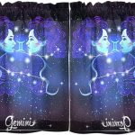 Vnurnrn Constellation Zodiac Sign Gemini Kitchen Curtains Tier Curtain Kitchen Drapes Rod Pocket for Bathroom, Cafe, Living Room, 2 Panels, 27" W x 24" L - Gemini Blanket for men