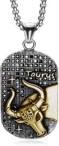 Constellation Horoscope 12 Zodiac Sign Pendant Necklace 14K Gold Silver Jewelry - Taurus Products for men