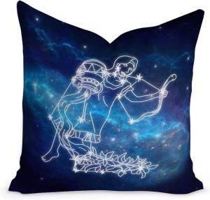 Aquarius Constellation Throw Pillow 18x18in Aquarius Throw Pillow Cushion Nursery Decor Modern Zodiac Symbols Horoscope Velvet Pillow Cases with Zippe for Living Room Bedroom Birthday Gift - Aquarius Pillow for men