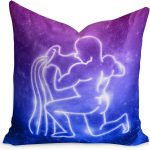 16x16in Zodiac Symbols Horoscope Cushion Covers Aquarius Throw Pillow Covers Aquarius Zodiac Farmhouse Velvet Pillowcases with Zippe for Living Room Bedroom Birthday Gift to Astronomy Lover - Aquarius Pillow for men