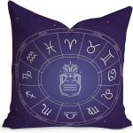 18x18in Zodiac Star Constellation Sofa Cushion Cover Aquarius Throw Pillow Aquarius Zodiac Vintage Velvet Pillow Cases with Zippe for Living Room Bedroom Birthday Gift to Astronomy Lover - Aquarius Pillow for men