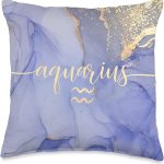 Aquarius Star Zodiac Sign Constellation Astrology Purple Throw Pillow - Aquarius Pillow for men