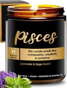 Pisces Candle Zodiac, Thoughtful Astrology Gifts for Women & Men, Unique Pisces Birthday & Zodiac Sign Gifts for Astrology Lovers, Best Gift for Birthday, Christmas, Special Occasions, Gift Ready - Pisces Canvas for men