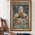 Curteny Vintage Metal Tin Sign The Soul of A Sagittarius Hippie Gypsy Hipster Fire of Lioness Heart Poster Tin Sign Poster Vintage Metal Signs for Bar Music Club Man Cave Room Wall Decor 12x16 Inch… - Sagittarius Home Decor for men