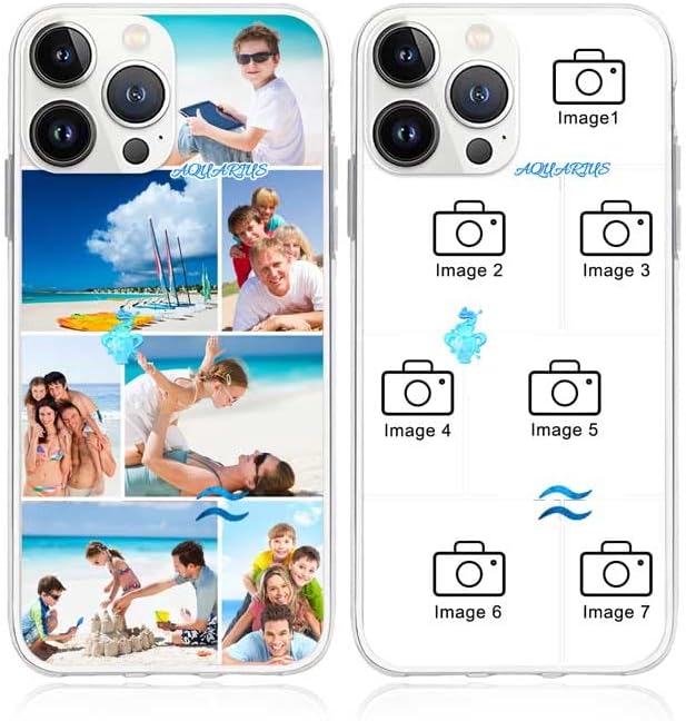 Personalized Astrology Zodiac Sign Collage Pictures Phone Case Design Your Aquarius Sign for iPhone 16 15 14 13 12 11 Galaxy S25 S24 S23 S22 S21 A16 A15 A14 A54 Custom Gift - Aquarius Phone Case for men