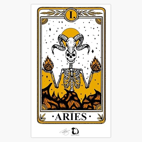 Aries Tarot Card Sticker Bumper Sticker Vinyl Decal 5" - Aries Sticker for men