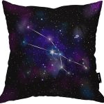 Taurus Constellation Decorative Throw Pillows Covers, Cosmos Galaxy Space Triangle Stars Throw Cushion Cover Cotton Linen Pillowcases for Bedroom Sofa Living Room, 18x18 Inch - Taurus Pillow for men