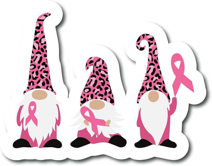 Gnomes with Breast Cancer Ribbon | Breast Cancer Awareness Month | Great Gift Idea|Single |5 Inch Magnet | Made in The USA | Car Auto Tool Box RefrigeratorMagnet | FBMMAG11701 - Cancer Car Accessories for men