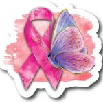 Cancer Ribbon Butterfly | Breast Cancer Awareness Month | Great Gift Idea|Single |5 Inch Magnet | Made in The USA | Car Auto Tool Box RefrigeratorMagnet | FBMMAG11699 - Cancer Car Accessories for men