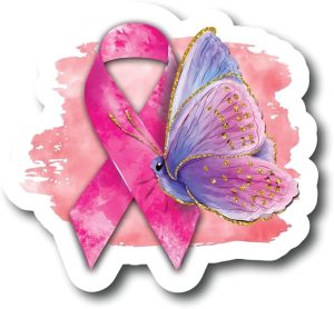 Cancer Ribbon Butterfly | Breast Cancer Awareness Month | Great Gift Idea|Single |5 Inch Magnet | Made in The USA | Car Auto Tool Box RefrigeratorMagnet | FBMMAG11699 - Cancer Car Accessories for men