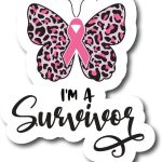 I'm A Survivor | Butterfly | Breast Cancer Awareness Month | Great Gift Idea|Single |5 Inch Magnet | Made in The USA | Car Auto Tool Box RefrigeratorMagnet | FBMMAG11703 - Cancer Car Accessories for men