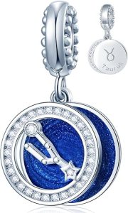 Zodiac Sign Charms for Charm Bracelets - 925 Sterling Silver Necklace Pendants, 12 Constellation/Horoscope Star Dangle - Dangling Birthstone Beads, Birthday Gifts for Women/Men. - Taurus Products for men