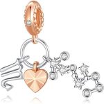NINGAN Zodiac Charms Rose Gold 925 Sterling Silver Dangle CZ Birthstone Beads Charms for women Bracelet Birthday Gifts - Scorpio Accessories for men
