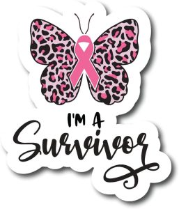I'm A Survivor | Butterfly | Breast Cancer Awareness Month | Great Gift Idea|Single |5 Inch Magnet | Made in The USA | Car Auto Tool Box RefrigeratorMagnet | MAG11703 - Cancer Car Accessories for men