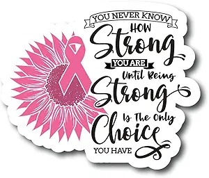 You Never Know How Strong... Breast Cancer Awareness Month | Great Gift Idea|Single |5 Inch Magnet | Made in The USA | Car Auto Tool Box RefrigeratorMagnet | MAG11705 - Cancer Car Accessories for men